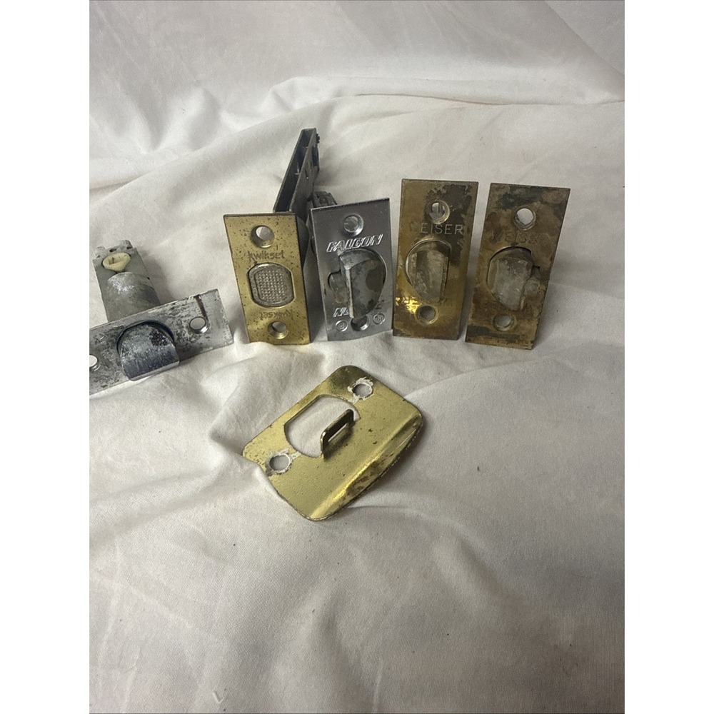Vintage Weiser Kwikset Falcon Door Latch Deadbolt Plate Lock Brass Steel Lot 6